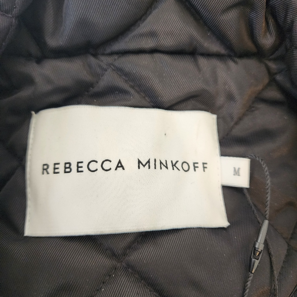 Rebecca Minkoff  Quilted Longline Double Breasted Black Women's Coat Size M  NWT - Picture 4 of 8